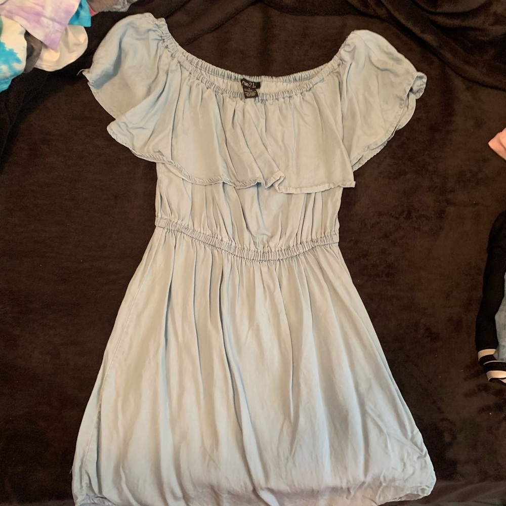 Light Blue off the Shoulder Sun Dress